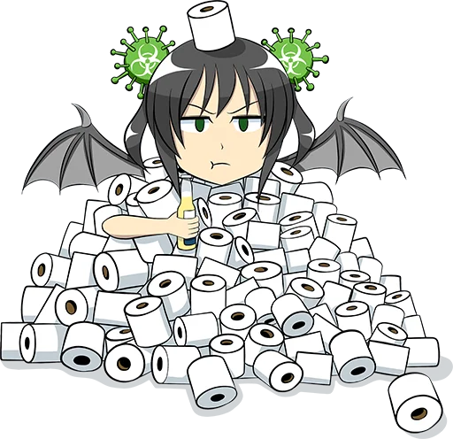 😕 Стикер «Corona-chan ?» для Telegram