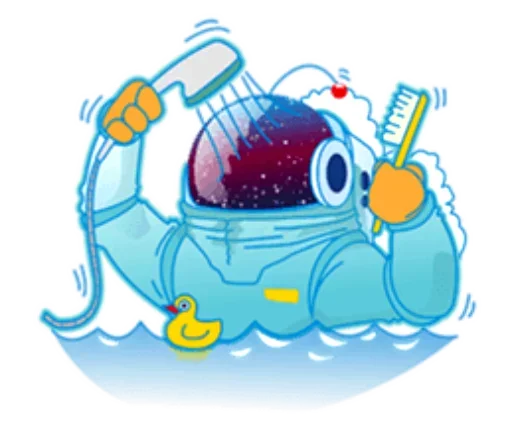 🚿 Стикер «День Космонавтики design» для Telegram