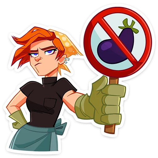 🍆 Стикер «Дачница Марина» для Telegram
