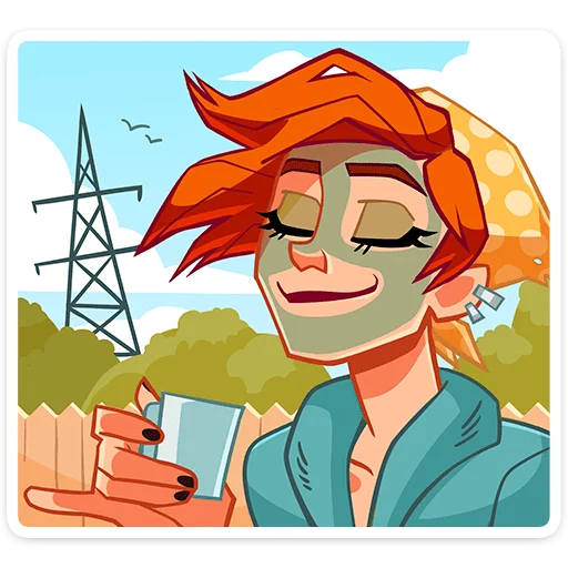 ☕ Стикер «Дачница Марина» для Telegram