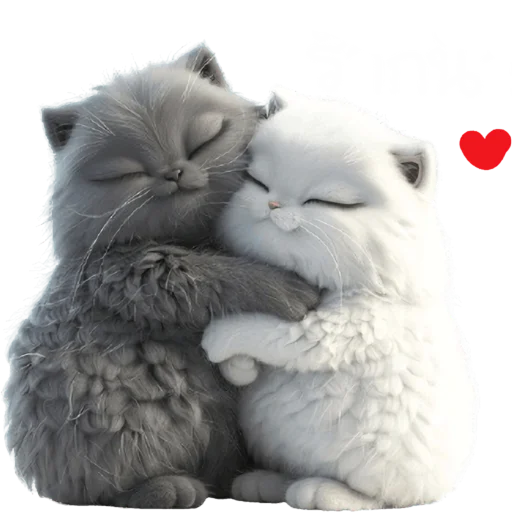 😍 Стикер «Парные котейки» для Telegram