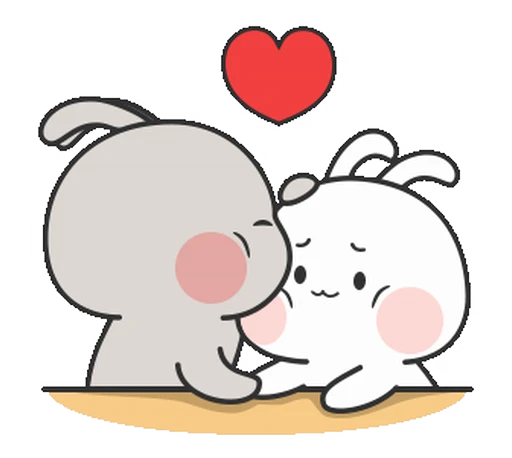 ❤ Стикер «Couple Rabbit» для Telegram