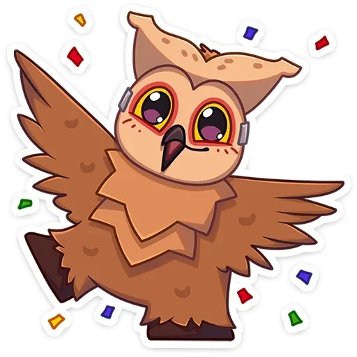 🥳 Стикер «Совушка без надписей» для Telegram