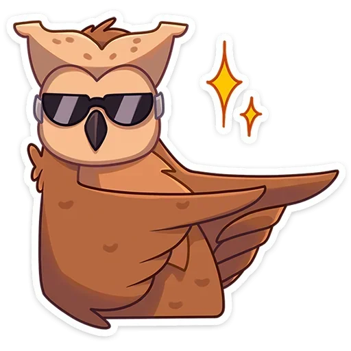 😎 Стикер «Совушка без надписей» для Telegram