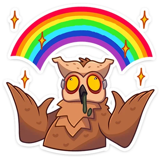🌈 Стикер «Совушка без надписей» для Telegram