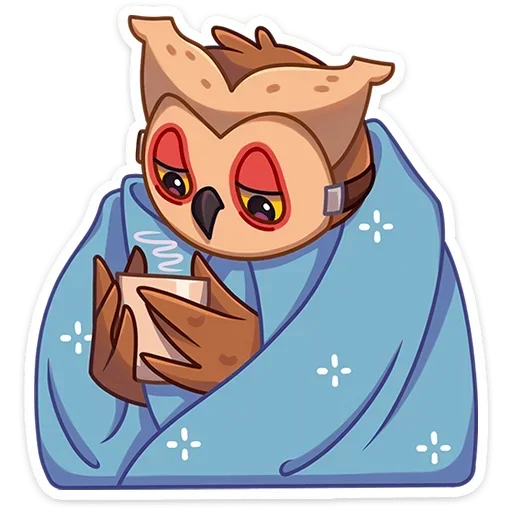 ☕️ Стикер «Совушка без надписей» для Telegram