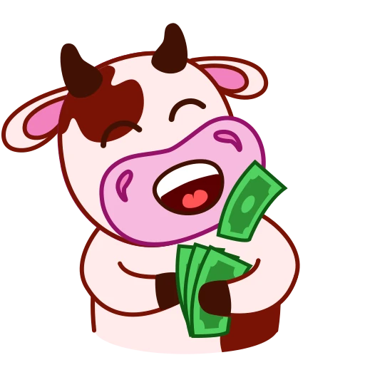🤑 Стикер «Коровка» для Telegram
