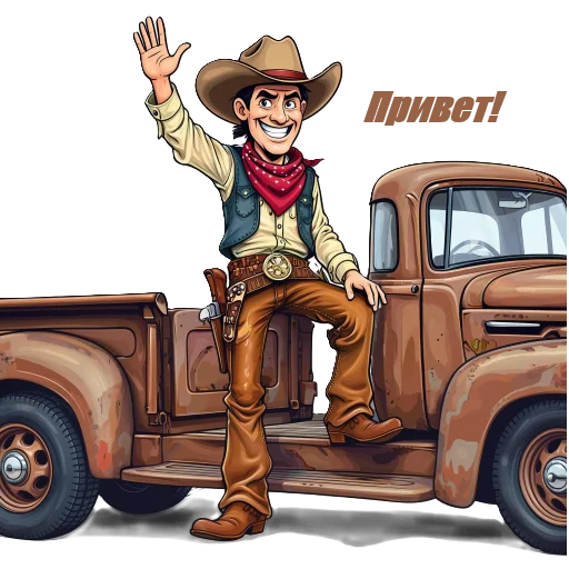 🤚 Стикер «Cowboys» для Telegram