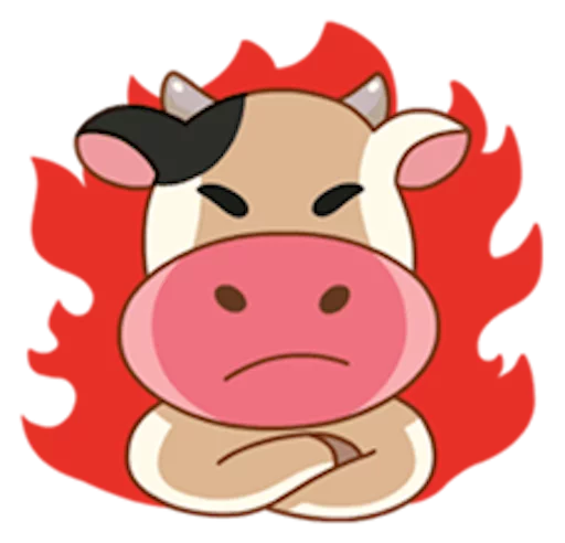 😡 Стикер «Momo Cow» для Telegram