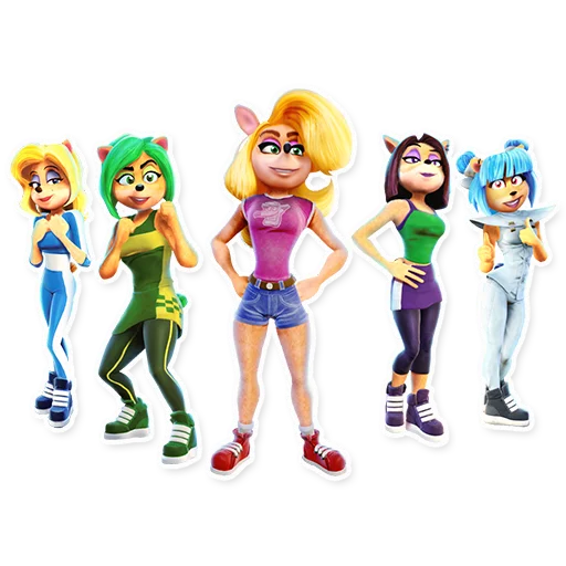 👩‍👩‍👧‍👧 Стикер «Crash Bandicoot» для Telegram