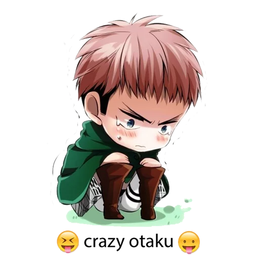 😢 Стикер «"attack on titan"crazy otaku» для Telegram