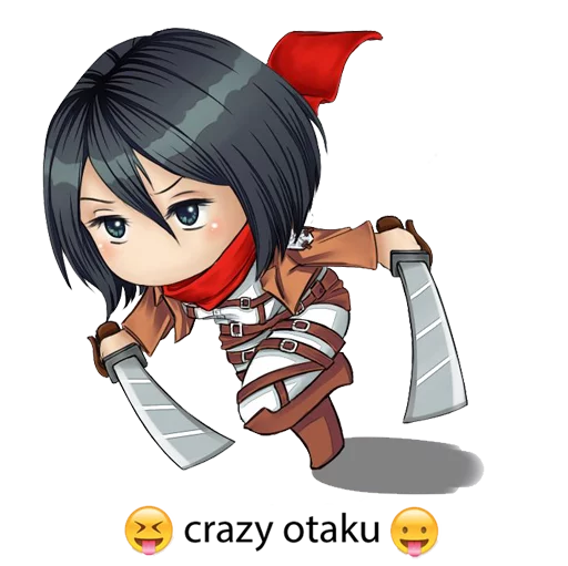 😠 Стикер «"attack on titan"crazy otaku» для Telegram