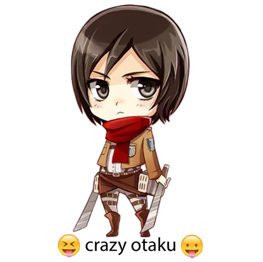 😒 Стикер «"attack on titan"crazy otaku» для Telegram