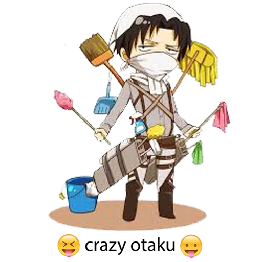 😷 Стикер «"attack on titan"crazy otaku» для Telegram