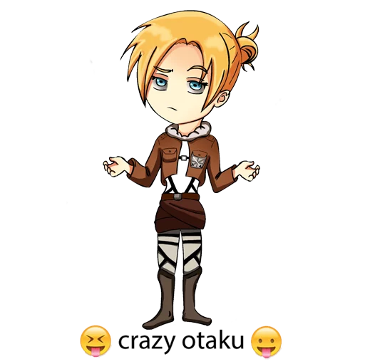 😕 Стикер «"attack on titan"crazy otaku» для Telegram