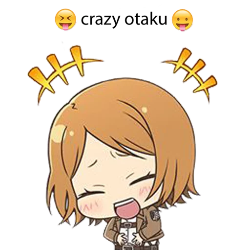 😂 Стикер «"attack on titan"crazy otaku» для Telegram