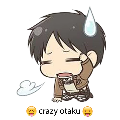 😓 Стикер «"attack on titan"crazy otaku» для Telegram