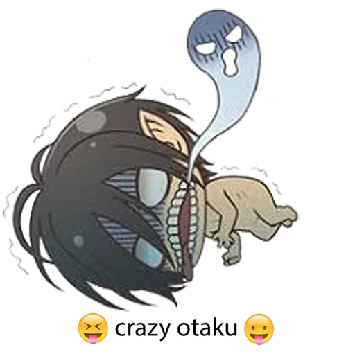 😱 Стикер «"attack on titan"crazy otaku» для Telegram