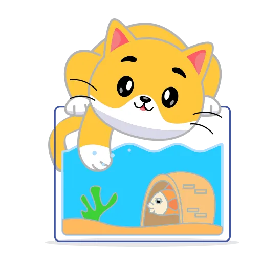 Стикер 6 Кот Жёлтый