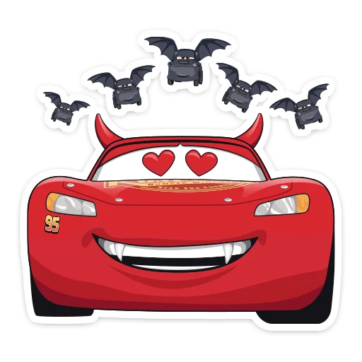 😍 Стикер «Страшилки с Тачками» для Telegram