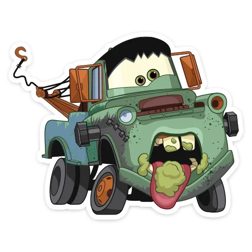 🤮 Стикер «Страшилки с Тачками» для Telegram