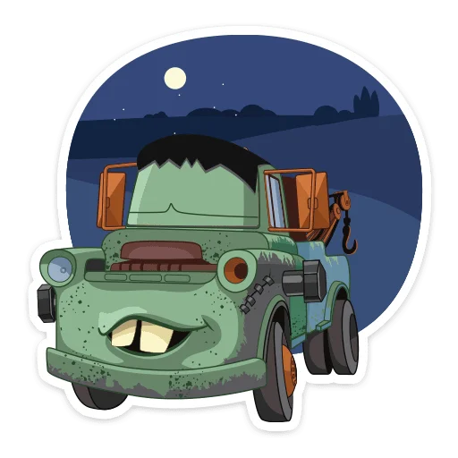 🌃 Стикер «Страшилки с Тачками» для Telegram