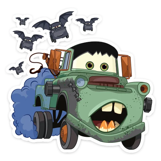 🦇 Стикер «Страшилки с Тачками» для Telegram