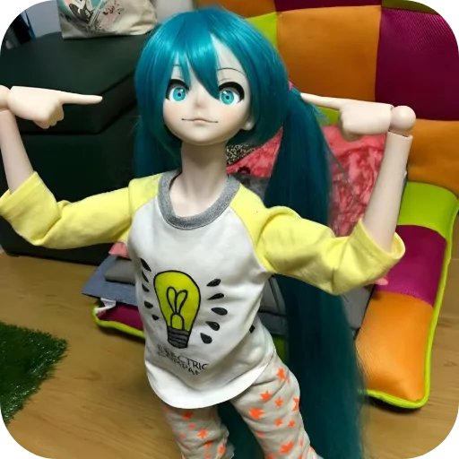 👈 Стикер «Creepy Miku Doll» для Telegram