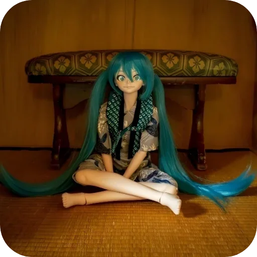 🪑 Стикер «Creepy Miku Doll» для Telegram