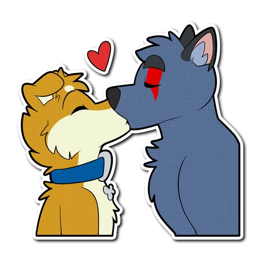 ❤ Стикер «Crimsonred and Kay» для Telegram