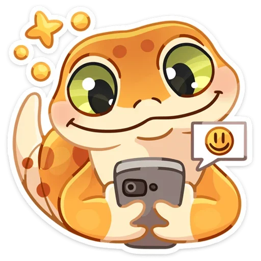 ☺ Стикер «Круассанчик • Croissant gecko» для Telegram