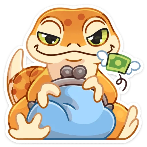 💸 Стикер «Круассанчик • Croissant gecko» для Telegram