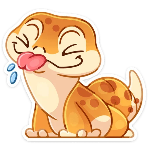 😛 Стикер «Круассанчик • Croissant gecko» для Telegram