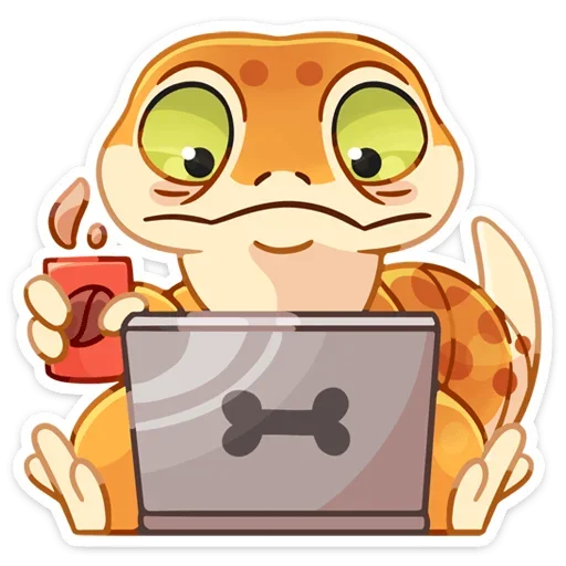 ☕ Стикер «Круассанчик • Croissant gecko» для Telegram