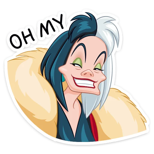 ☺️ Стикер «Круэлла де Виль» для Telegram