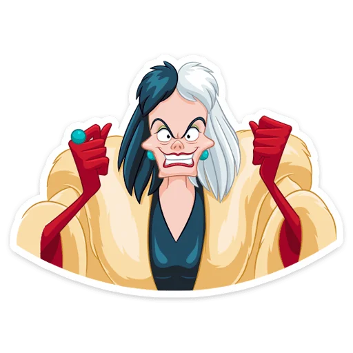 🥳 Стикер «Круэлла де Виль» для Telegram