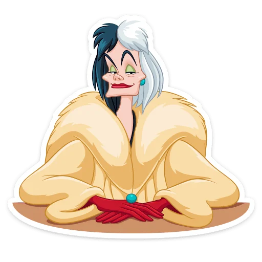 😕 Стикер «Круэлла де Виль» для Telegram