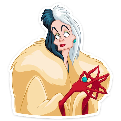 ☹️ Стикер «Круэлла де Виль» для Telegram
