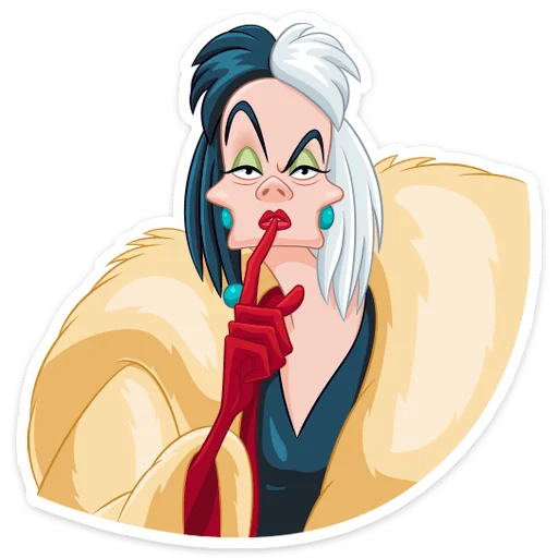 🤫 Стикер «Круэлла де Виль» для Telegram