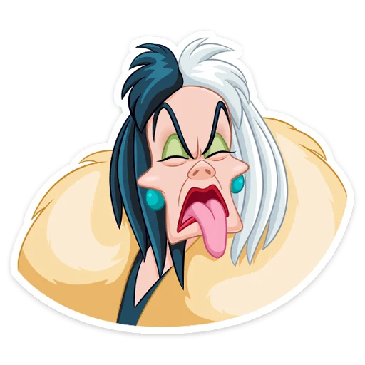 😝 Стикер «Круэлла де Виль» для Telegram