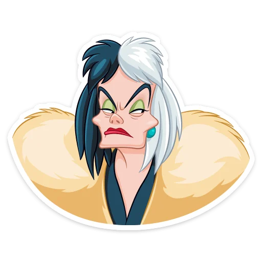 ☹️ Стикер «Круэлла де Виль» для Telegram