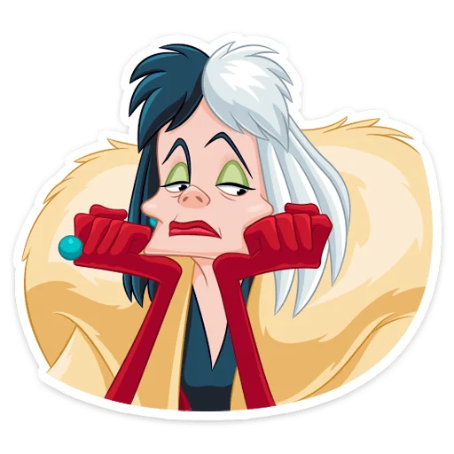 ☹️ Стикер «Круэлла де Виль» для Telegram