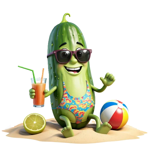 🏖 Стикер «cucumber team» для Telegram