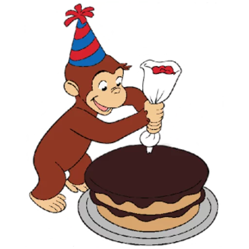 🍰 Стикер «Curioso come George» для Telegram
