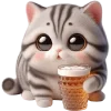 Стикер 10 🥺полосатый котёнок