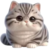 Стикер 20 🥺полосатый котёнок