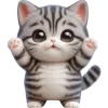 Стикер 4 🥺полосатый котёнок