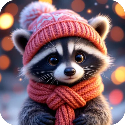 🦝 Стикер «Зимние животные» для Telegram