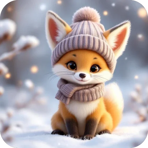 🦊 Стикер «Зимние животные» для Telegram
