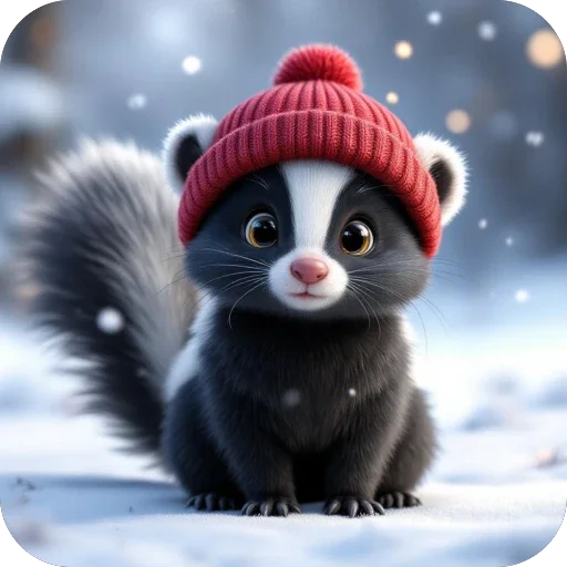 🦨 Стикер «Зимние животные» для Telegram